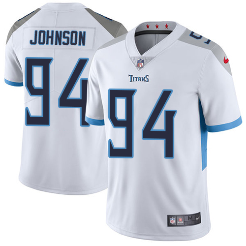 Nike Titans #94 Austin Johnson White Men's Stitched NFL Vapor Untouchable Limited Jersey - Click Image to Close